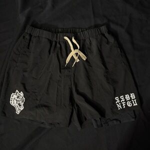 Darc Sport Black Shorts with Wolf and Lettering